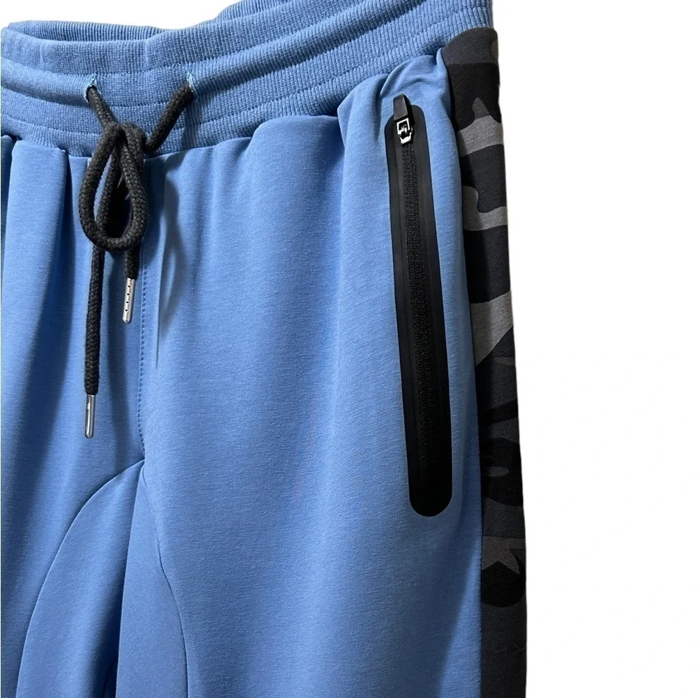 Aimpact Men’s Joggers Blue/Blk Camo Zip Leg Joggers Size-Small NWT